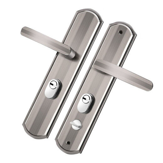 Deqi anti-theft door handle, black gold iron thickened panel door handle, solid aluminum handle, entrance door handle, single 5cm (regardless of left and right)