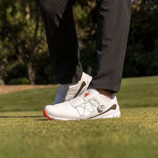 adidas 阿迪达斯 高尔夫球鞋男士防水BOA旋扭舒适有钉防滑运动鞋子 GY9716 白/黑/红 41