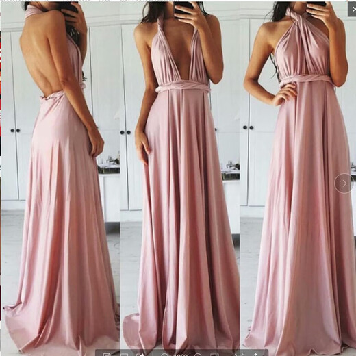 Chaomengcheng red evening dress, banquet dress, small European and American style sexy strap dress with multiple ways of wearing, grape purple, skirt length 106cm S