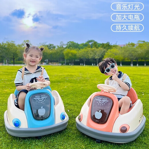 岙贝乐儿童电动车瓦力车宝宝碰碰车小孩电动汽车可坐人四轮玩具电动汽车 橙色:遥控+双驱+6V4A电瓶+音乐
