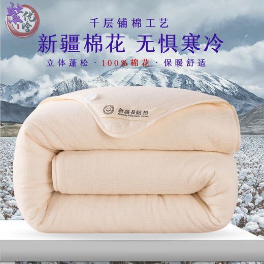 Enbaole quilt core 100% Xinjiang pure cotton quilt spring and autumn quilt student single and double mattress winter quilt thickened to keep warm 6Jin[Jin equals 0.5 kg] Most people's choice of cotton quilt 180*220cm enlarged single quilt core