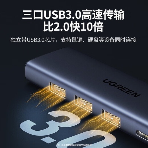 绿联 Type-C扩展坞USB-C转换器雷电4拓展坞雷电3分线器HDMI网线转接头HUB通用MacBook笔记本iPad平板 9合1【HDMI+DP+VGA+读卡器】15602