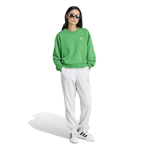 Adidas Pants Femeninos de otoño e invierno Nuevos pantalones deportivos Pantalones de chándal sueltos de primer plano It9856 Finamiento interno gris M