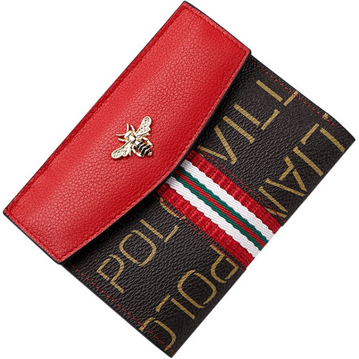 Williampolo Paul wallet female leather new ladies card bag short anti -theft brush small coin purse money clip fashion women's bag red leather