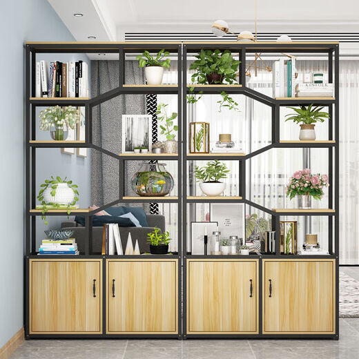 Wen Xinfu iron screen office partition cabinet storage rack industrial style living room storage cabinet display cabinet entrance entrance bookshelf black shelf%23%23 Fritillary white cabinet 0 length * 0 width 0 size by customer service
