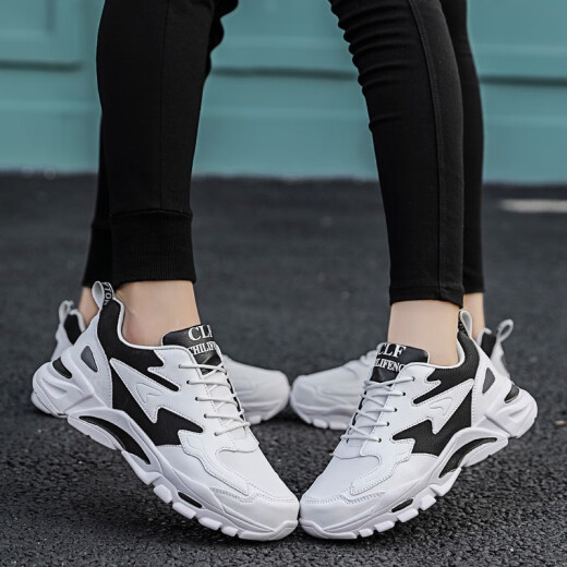 
Hanchen youth sports shoes big boys shoes autumn and winter plus velvet warm junior high school boys cotton shoes casual running shoes 9928 white (leather waterproof) 38