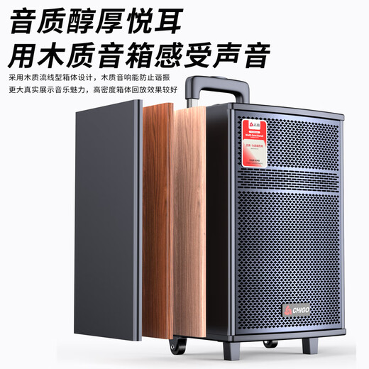 CHIGO square dance Bluetooth speaker subwoofer outdoor large volume outdoor karaoke sound card audio playing and singing 18-inch luxury version + wireless microphone X1 + 32GU disk