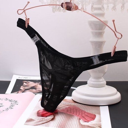 Yu Zhaolin (Yuzhaolin) TANGO Men's Sports Fitness cómodo y transpirable Talla Bajo Caísta U Convexa Sexy T-Line Rear NK2070 Black 1 pie