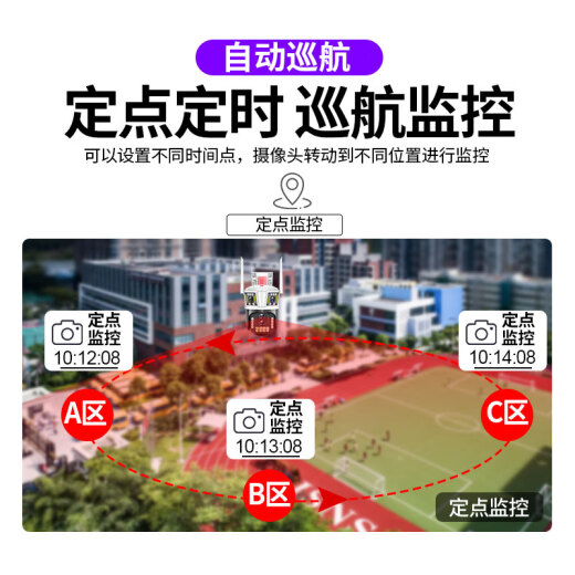 锐视威高清摄像头室外防水手机远程家用监控器360度无死角带夜视全景语音视频无线网络家庭户外门口监控 【四摄WiFi版】100倍放大+128Ｇ卡