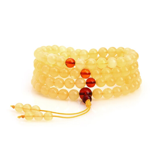 慕木阁 天然蜜蜡鸡油黄108颗手链手串女文玩饰品 jmg2679 长款手链0.5-0.6*108