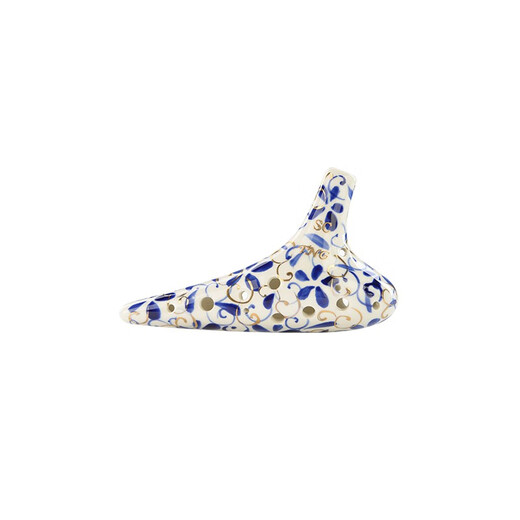Taiwan tng ocarina douze trous midtone c ocarina bleu et blanc porcelaine or 12 trous trois tube stade de performance professionnelle Treble C-sc