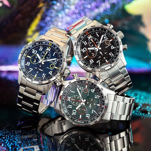 Citizen (CITIZEN) Eco-Drive Green Disk Multifunctional Sports Leisure Fashion Luminous Calendar Display Chronograph Watch CA0791-81X