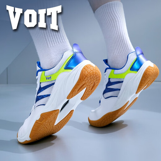 Walter table tennis shoes summer single mesh breathable men's low-top shock-absorbing running shoes non-slip wear-resistant badminton competition sports shoes white blue 988AT 41