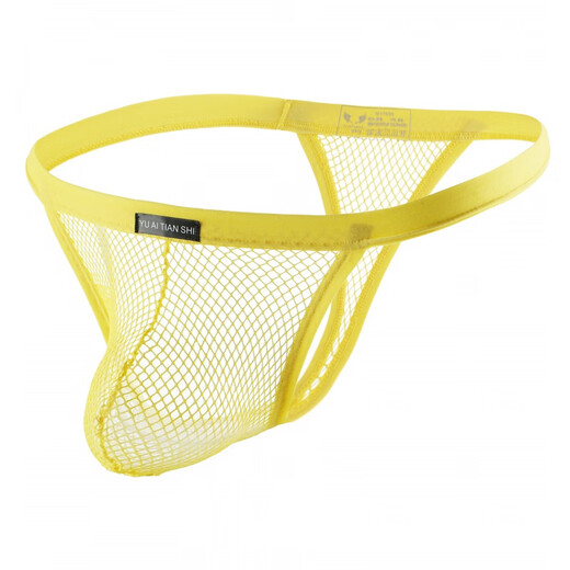 Please Confidential Shipping Men's Underwear Solid Color Polyester Breathable Mesh Low Rise Thong Men's Alluring S Skin Color