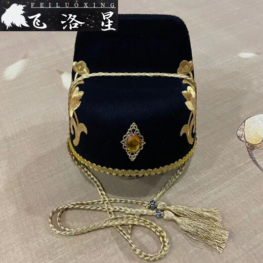 飞洛星状元帽乌纱帽古代官帽汉服明朝官帽唐朝帽子演出服帽成人宫廷古装 飞鱼帽 儿童款可调节大小 适合49-55cm头