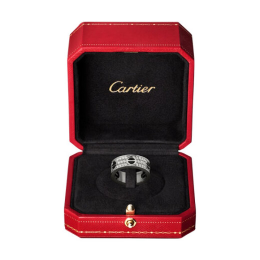 Cartier/Cartier classic LOVE 18K gold white gold ceramic diamond ring set with 66 diamonds B4207600 white gold No. 53