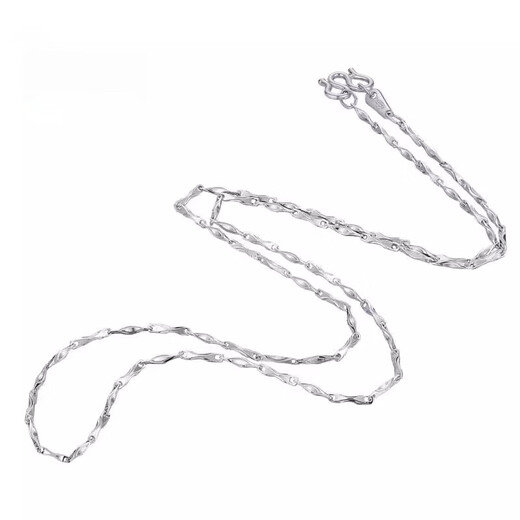 Nilan platinum plain chain necklace women's clavicle chain fine ingot chain PT950 platinum necklace fashionable melon seed chain 45cm long