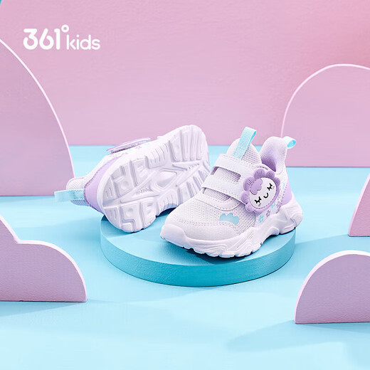 361 Children's Shoes Children's Toddler Shoes Spring Boys and Girls 1-3 Years Old Cartoon Baby Shoes Purple 25