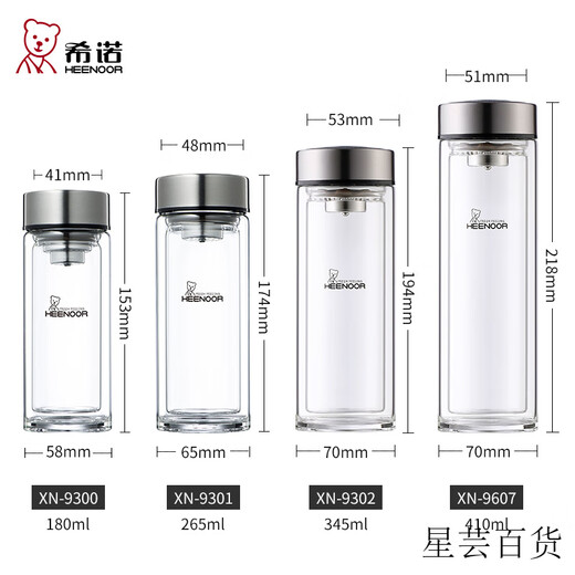 希诺（HEENOOR）双层玻璃杯滤网杯盖配件XN-9301 9302 9607 6607 6702 6903 【单杯盖】XN-6191/6592/6593杯