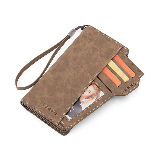 MashaLanti Men's Wallet Men's Long Wallet Wallet Fashion Clutch Large Capacity Coin Purse Card Holder Gift Box Father's Day Birthday Gift Practical for Dad, Boyfriend, and Husband