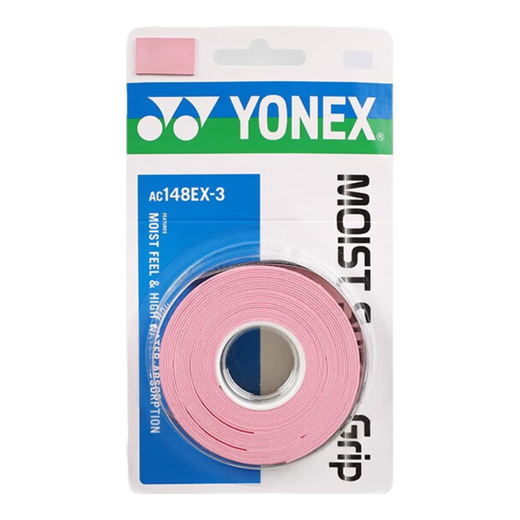 YONEX尤尼克斯羽毛球拍手胶吸汗带湿润绑带AC148EX-3粉色3条装