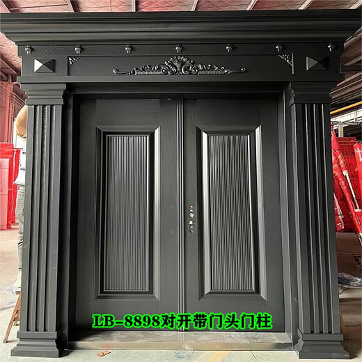 Xinjiamei Courtyard Villa Porte en acier inoxydable Porte de cuivre foncé en aluminium Porte de sécurité Porte de quatre ouvre