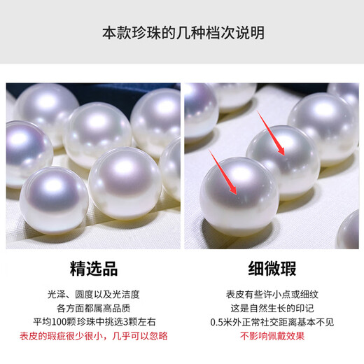 Haitong thickened 18K gold Nanyang Australian white pearl pendant single Bingtong seawater white pearl necklace temperament clavicle chain yellow 18K gold cold light 11-12mm+18k gold chain