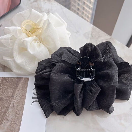 Princess Xiang Double-sided Mesh Cloud Bubble Clamp Female Princess on the Run Bow Hairpin Back of Head Shark Clip Headdress Hot Selling Two-Pack [Silver Wire] - High Quality
