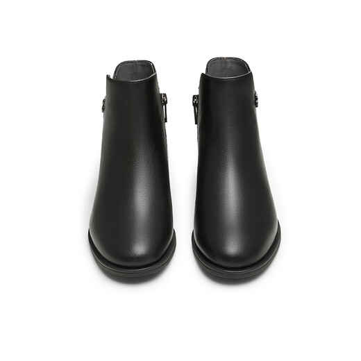 Tianmeiyi women's boots plus velvet mall same style retro ankle boots temperament commuting versatile women's short boots fashionable women's shoes black 36