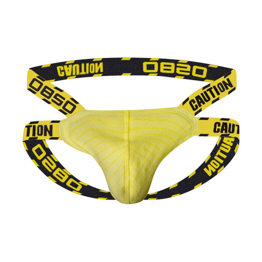 Pleasant Cotton Comfortable Young Gay Men's Thong Low Waist U-Protruded Big Bag Bag Close-fitting Back Exposed Buttocks XL Black