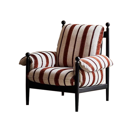 SVAGO retro red black chair living room balcony designer backrest single sofa chair antique style leisure lazy sofa brick red