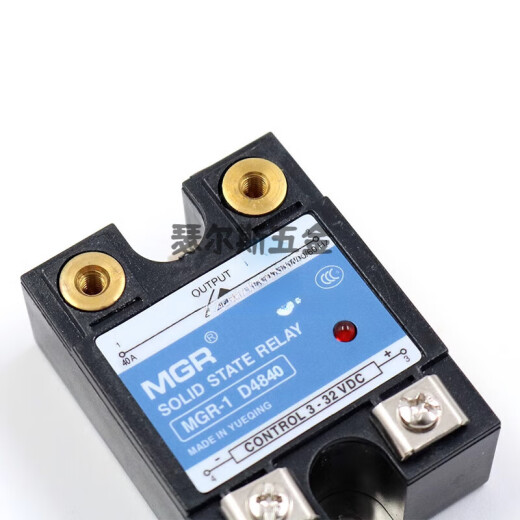 MGR美格尔SSR单相40A固态继电器-1 D4840直流24V控交流220v DC-AC 继电器+散热器T型黑色