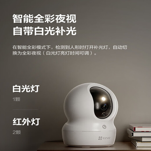 
Fluorite household wireless camera indoor high-definition surveillance camera 360-degree gimbal rotating C6C CP1 monitor [5MP new product first release] CP1 full color enhanced version camera