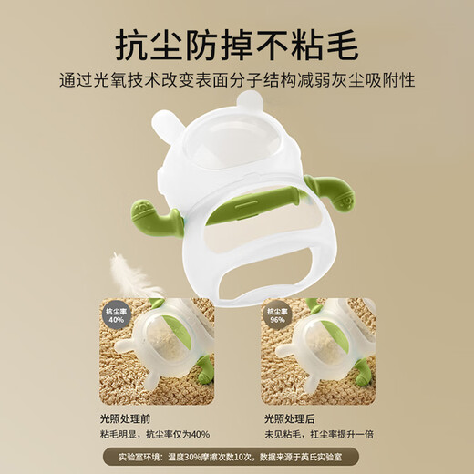 Ying's small mushroom teether, baby teething anti-eating hand artifact, soothing baby, chewable gumle silicone toy, sponge flower, vapor phase glue, blue