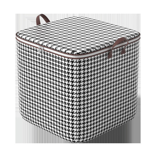 Beiyipin houndstooth storage box for clothes and quilt storage, household waterproof, dustproof and moisture-proof, extra large moving package 180L (50*50*70cm)