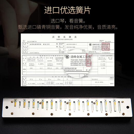 Guoguang 24-hole harmonica polyphonica C-tune harmonica advanced German imported gong adult beginners professional performance level Guozhi Dream 24-hole polyphonica blue + free engraving