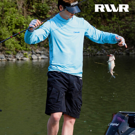 RVVR2025 Lure Sun Protection Clothes Ice Silk Waffle Ice Cool Breathable Quick Drying Outdoor Lure Clothing Fishing Suit Ice Silk Style-Hooded-Grey-23 Styles XL