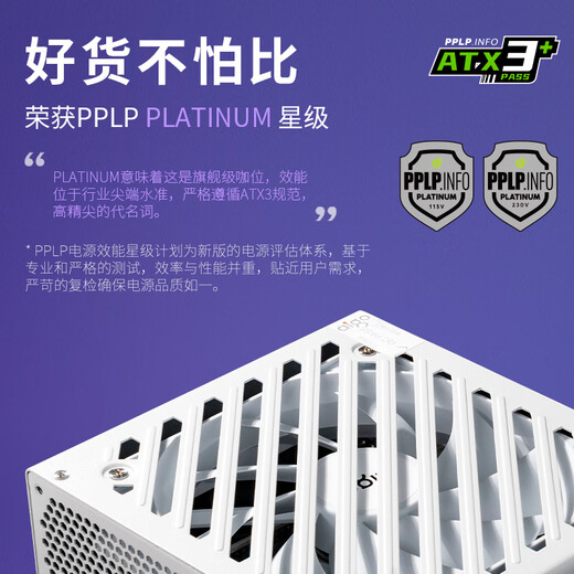 Patriot (AIGO) Starcan EV850W Platinmedaille White ATX3 Chassis Power Supply PPLP/80PLUS Zertifizierung/Ein-Taste-Übertakte/Stabile Spannungsregulierung 5070ti/9070xt