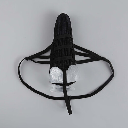 Men's Rope Sexy See-Through Underwear Men's Egg-Exposed Airplane Thong Black Black L(16cm)