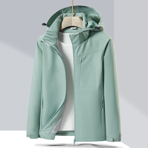 Simboo autumn and winter new outdoor soft shell jacket for women plus velvet warm jacket for men men's jacket sports windproof jacket for waterproof 9930S kiln powder - women [solid color] M