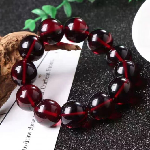 Canbei 7A grade amber blood amber bracelet blood amber round bead single circle bracelet for men and women amber beeswax synthetic blood amber bracelet blood