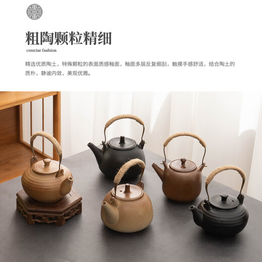 Tuojin Germany imported high-quality tea-making stove for household indoor tea-making electric ceramic stove set of tea-making tea set tea-making stove glass ZH000535 wood-fired side handle pot + wood-fired warm tea stove 201mL (inclusive) - 300mL (inclusive)