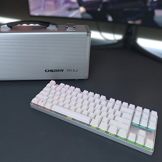 Cherry Cherry MX8.2TKL Wireless Mechanical Keyboard Bluetooth à trois modes de bureau en alliage E-Sports 87 Clé à trois modes Blanc Blue Axe