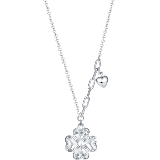 Saturday Fu PT950 platinum necklace women's four-leaf clover pendant birthday gift B0614068 about 3.58g