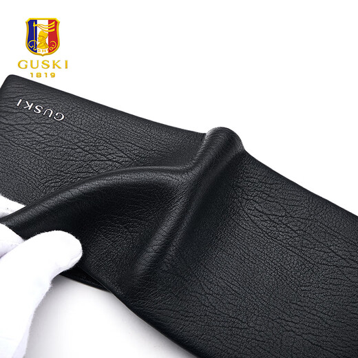Guski (Guski) Billetera francesa para hombres Billet de cuero Genuino cuero para hombres Billetera para hombres Billetera Cumpleaños de regalo del día del padre [Caja de regalo de mostrador] 860013-1 Top Cow Whide y versátil