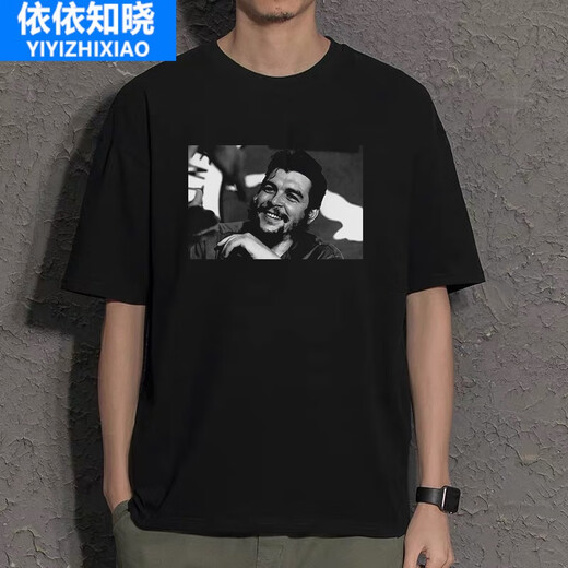 Zhenpu Che Guevara T-shirt peripheral short-sleeved clothes for the former Soviet Union summer t-shirt men's tee black D4881 Che Guevara 3XL (170~190Jin [Jin equals 0.5 kg])