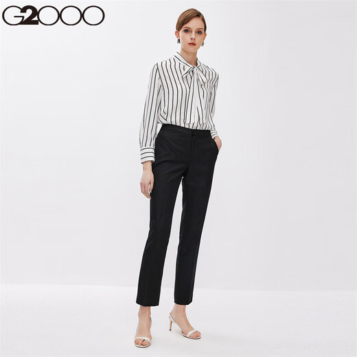 [Anti-bacterial] G2000 Women's Trousers 2022 Summer Cleft-fit Commuter Suit Straight Pants 21751143 Black/99 180/78A/XXL