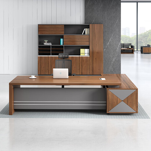 Lan Ran Boss Desk Executive Desk Modern Simple Manager President Desk Supervisor Desk 1600*800 Including Side Cabinet