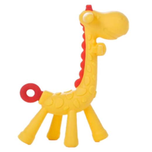 Yoshida Hisamori JTOSEN 3-6-12 months baby teether baby Manhattan hand ball chewing soft silicone giraffe yellow deer + storage box