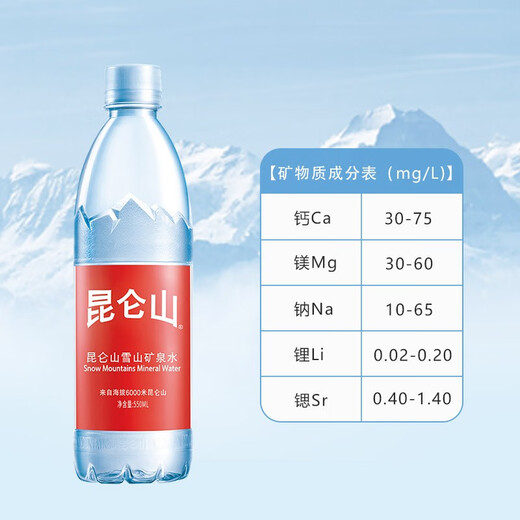 Kunlun Mountain Kunlun Mountain Snow Mountain Mineralwasser Trinkwasser High-End-Trinkwasser machen Teewasser 500 ml*12/Koffer